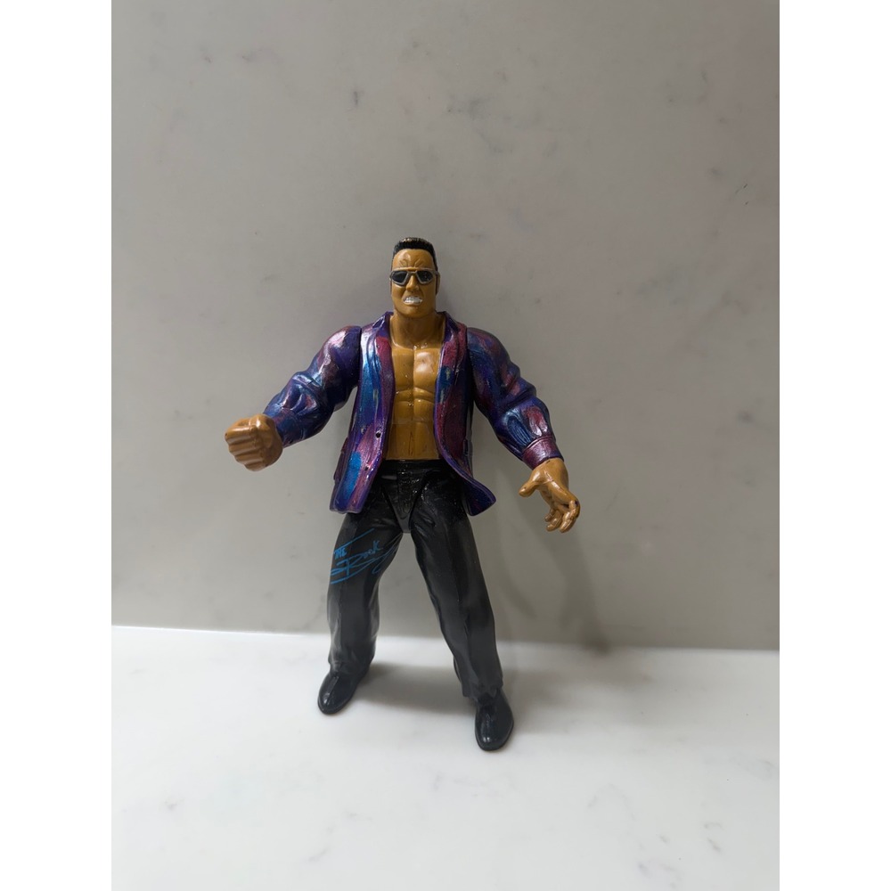 Jakks Pacific WWE The Rock Action Figure Attitude Era Purple Shirt Shades